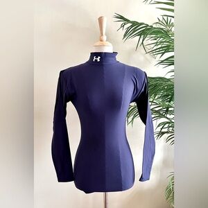 Under Armour Navy Blue Long-Sleeve Mock Neck Top | Size S M